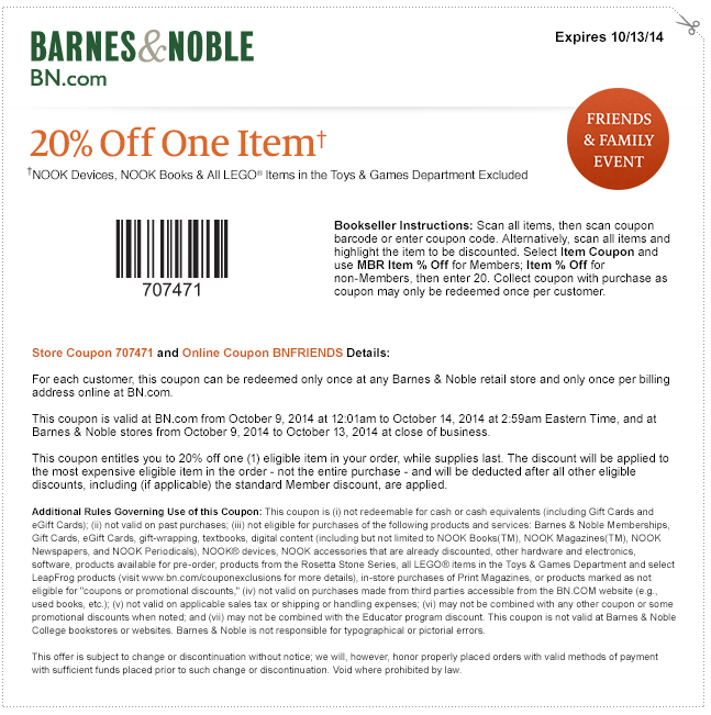 barnes and noble online coupon code free shipping